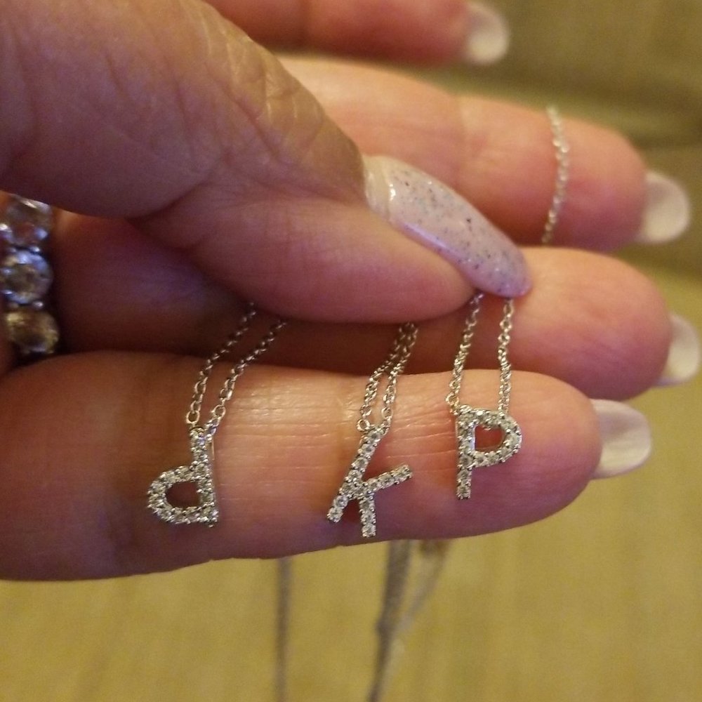 Choice Of: Petite Initials "D" "P" And "R" Ss/Dia… - image 5